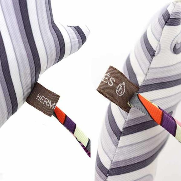 Hermes Petit H Charm Dolphin Silk Grey Multicolor